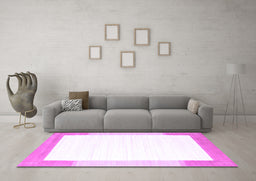 Machine Washable Solid Purple Modern Area Rugs in a Living Room, wshcon270pur