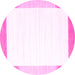 Round Solid Pink Modern Rug, con270pnk