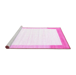 Sideview of Machine Washable Solid Pink Modern Rug, wshcon270pnk