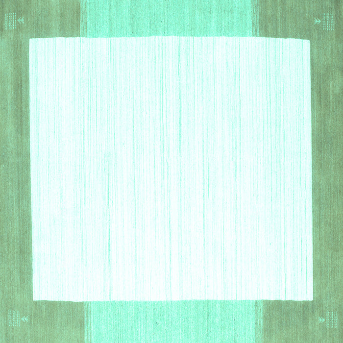 Square Machine Washable Solid Turquoise Modern Area Rugs, wshcon270turq