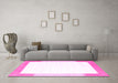 Machine Washable Solid Pink Modern Rug in a Living Room, wshcon270pnk