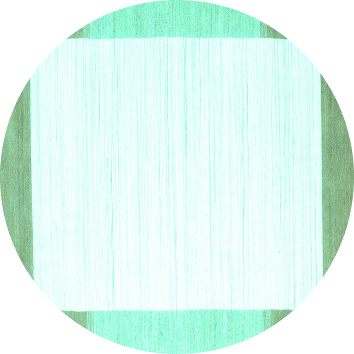 Round Solid Turquoise Modern Rug, con270turq