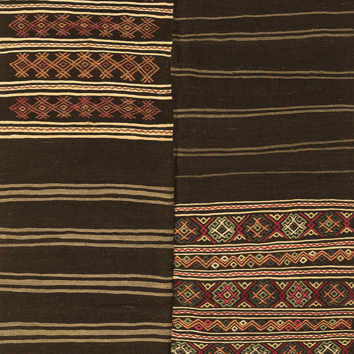 Patchwork Brown Transitional Rug, con2710brn