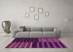 Machine Washable Patchwork Pink Transitional Rug in a Living Room, wshcon2710pnk