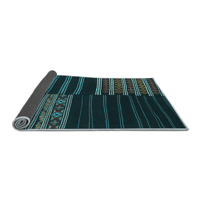 Sideview of Patchwork Light Blue Transitional Rug, con2710lblu