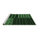 Sideview of Machine Washable Patchwork Emerald Green Transitional Area Rugs, wshcon2710emgrn