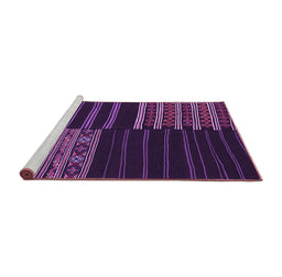 Sideview of Machine Washable Patchwork Purple Transitional Area Rugs, wshcon2710pur