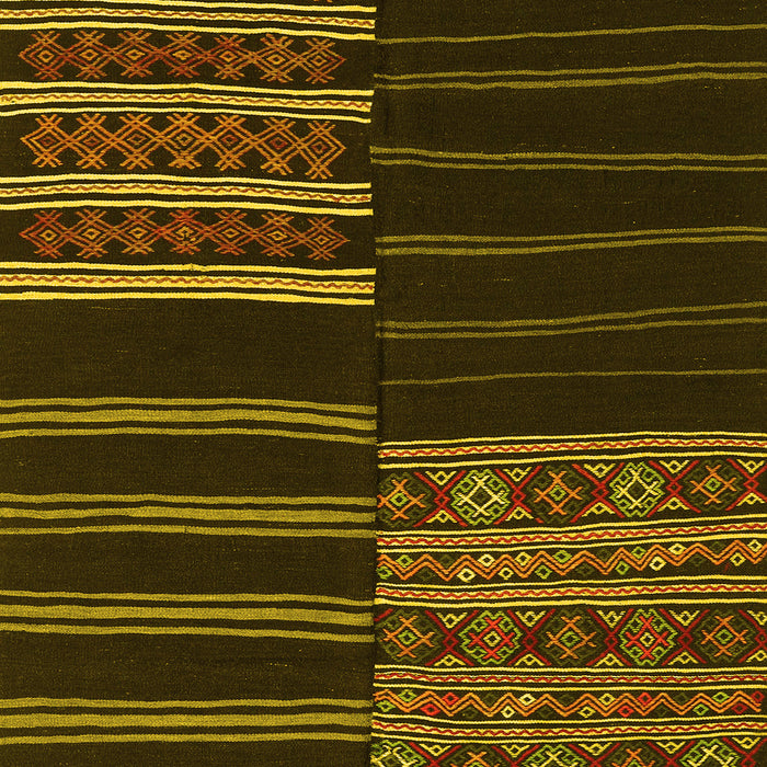 Patchwork Yellow Transitional Rug, con2710yw