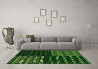 Machine Washable Patchwork Green Transitional Rug, wshcon2710grn