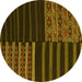 Round Patchwork Yellow Transitional Rug, con2710yw