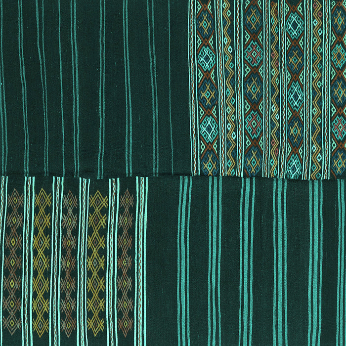 Square Machine Washable Patchwork Turquoise Transitional Area Rugs, wshcon2710turq
