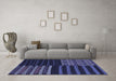 Machine Washable Patchwork Blue Transitional Rug in a Living Room, wshcon2710blu