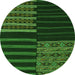 Square Patchwork Green Transitional Rug, con2710grn