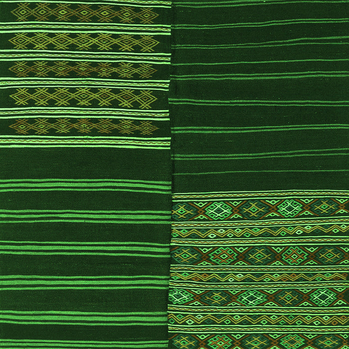 Serging Thickness of Patchwork Green Transitional Rug, con2710grn