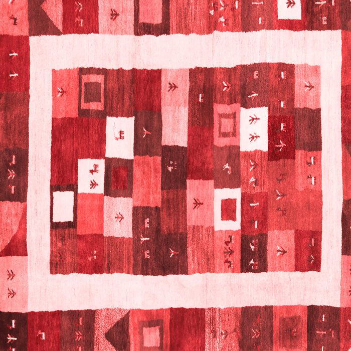 Machine Washable Abstract Red Contemporary Rug, wshcon2711red