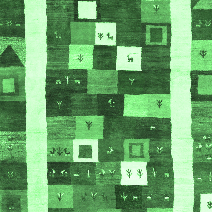 Abstract Emerald Green Contemporary Rug, con2711emgrn