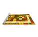 Sideview of Machine Washable Abstract Yellow Contemporary Rug, wshcon2711yw