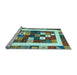 Sideview of Machine Washable Abstract Light Blue Contemporary Rug, wshcon2711lblu