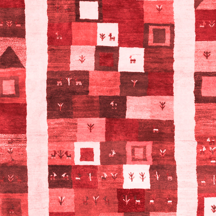 Machine Washable Abstract Red Contemporary Rug, wshcon2711red