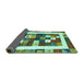 Sideview of Abstract Turquoise Contemporary Rug, con2711turq