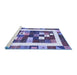 Sideview of Machine Washable Abstract Blue Contemporary Rug, wshcon2711blu