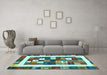 Machine Washable Abstract Light Blue Contemporary Rug in a Living Room, wshcon2711lblu