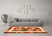 Machine Washable Abstract Orange Contemporary Area Rugs in a Living Room, wshcon2711org