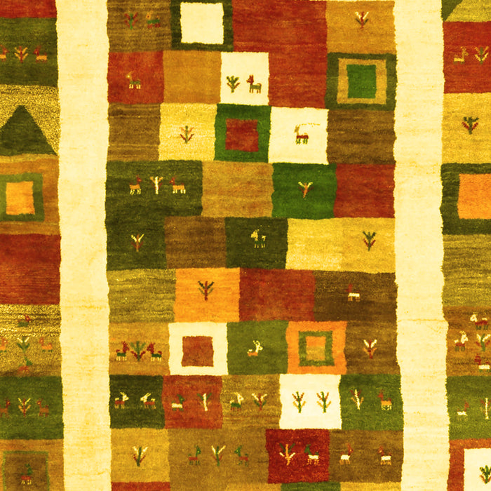 Machine Washable Abstract Yellow Contemporary Rug, wshcon2711yw