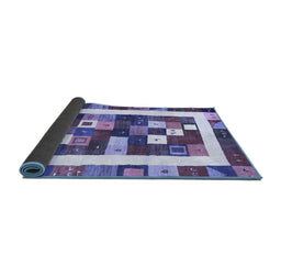 Sideview of Abstract Blue Contemporary Rug, con2711blu