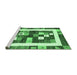 Sideview of Machine Washable Abstract Emerald Green Contemporary Area Rugs, wshcon2711emgrn