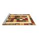 Sideview of Machine Washable Abstract Brown Contemporary Rug, wshcon2711brn