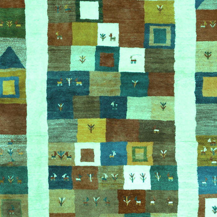 Machine Washable Abstract Turquoise Contemporary Area Rugs, wshcon2711turq