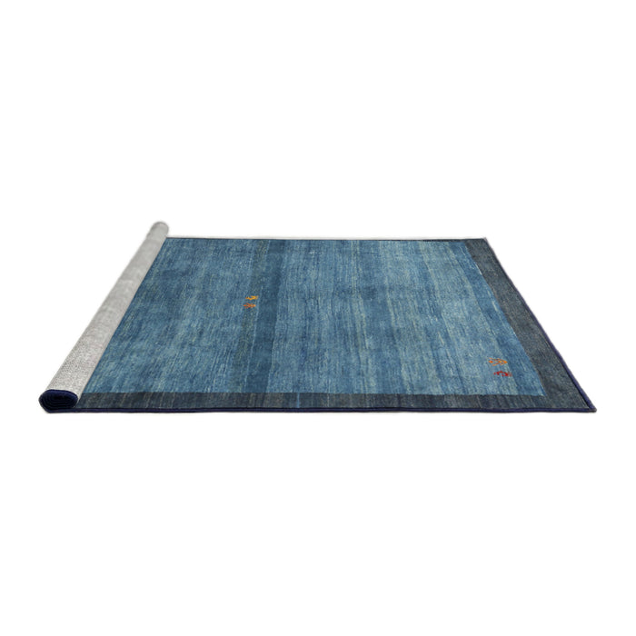Serging Thickness of Machine Washable Contemporary Blue Rug, wshcon2712