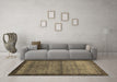 Machine Washable Abstract Brown Contemporary Rug in a Living Room,, wshcon2712brn