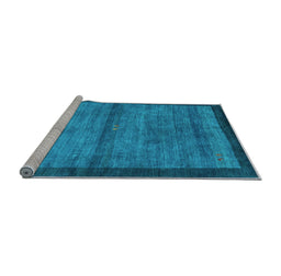Sideview of Machine Washable Abstract Light Blue Contemporary Rug, wshcon2712lblu