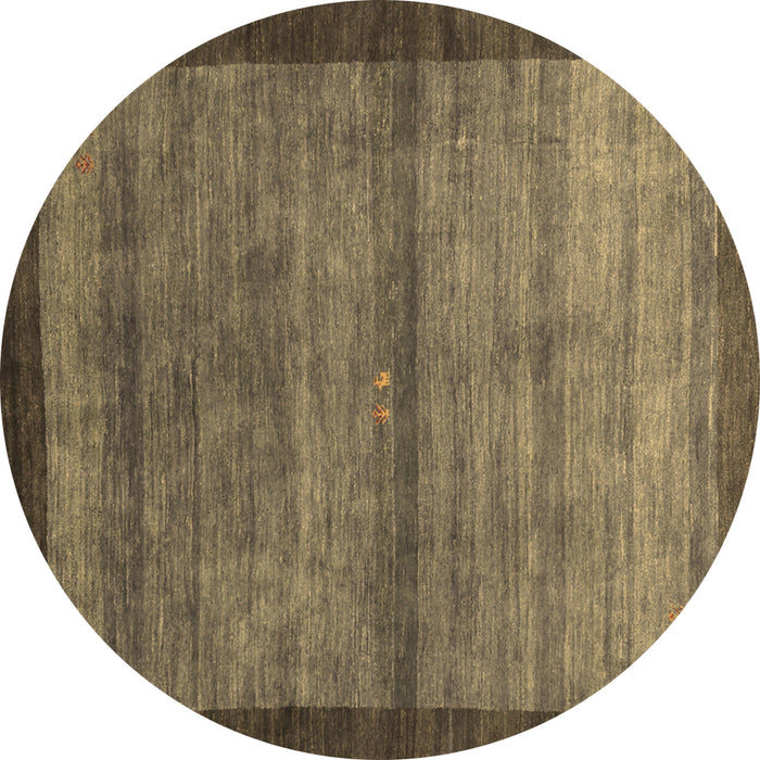 Round Abstract Brown Contemporary Rug, con2712brn