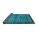 Sideview of Abstract Turquoise Contemporary Rug, con2712turq