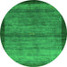 Machine Washable Abstract Green Contemporary Area Rugs, wshcon2712grn