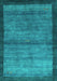 Machine Washable Abstract Turquoise Contemporary Area Rugs, wshcon2712turq