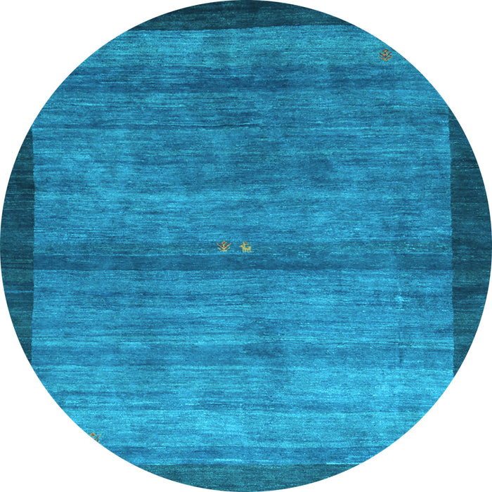 Round Machine Washable Abstract Light Blue Contemporary Rug, wshcon2712lblu
