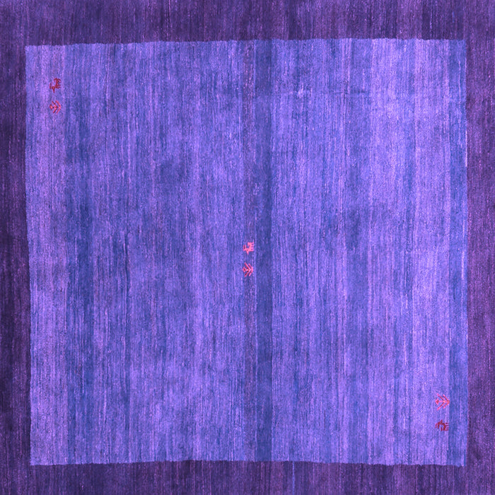 Square Machine Washable Abstract Purple Contemporary Area Rugs, wshcon2712pur
