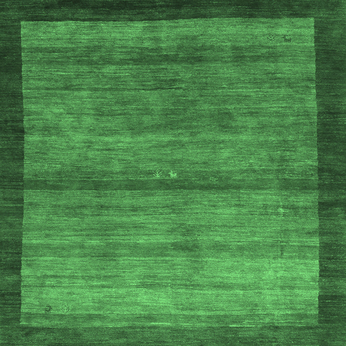 Square Abstract Emerald Green Contemporary Rug, con2712emgrn