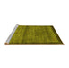 Sideview of Machine Washable Abstract Yellow Contemporary Rug, wshcon2712yw