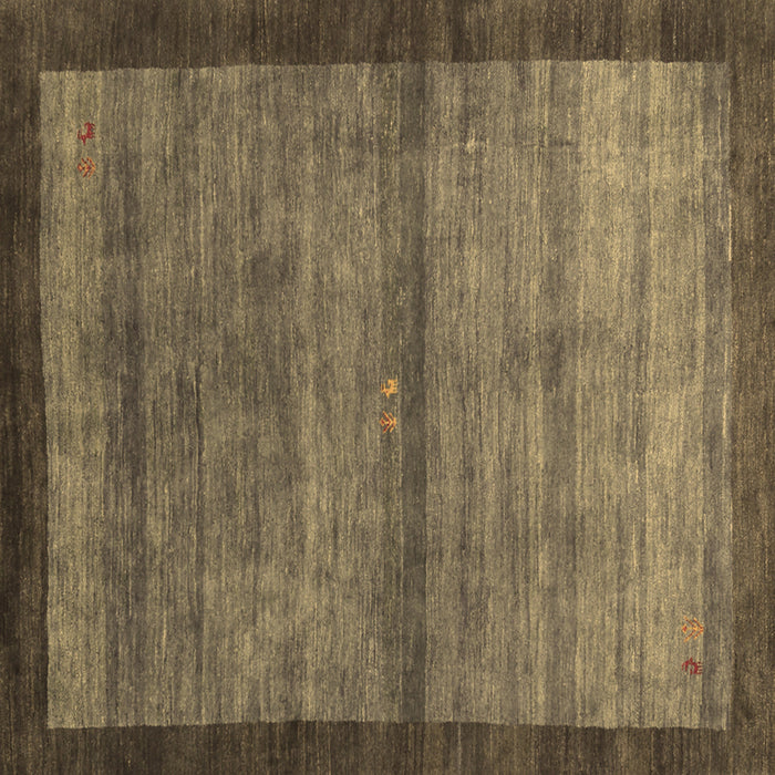 Square Machine Washable Abstract Brown Contemporary Rug, wshcon2712brn