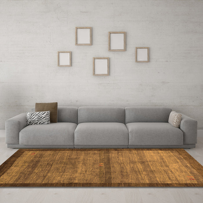 Machine Washable Abstract Orange Contemporary Area Rugs in a Living Room, wshcon2712org