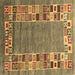 Square Abstract Brown Contemporary Rug, con2713brn