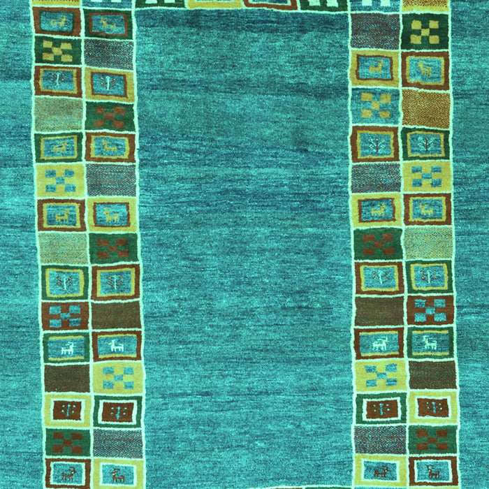 Machine Washable Abstract Turquoise Contemporary Area Rugs, wshcon2713turq