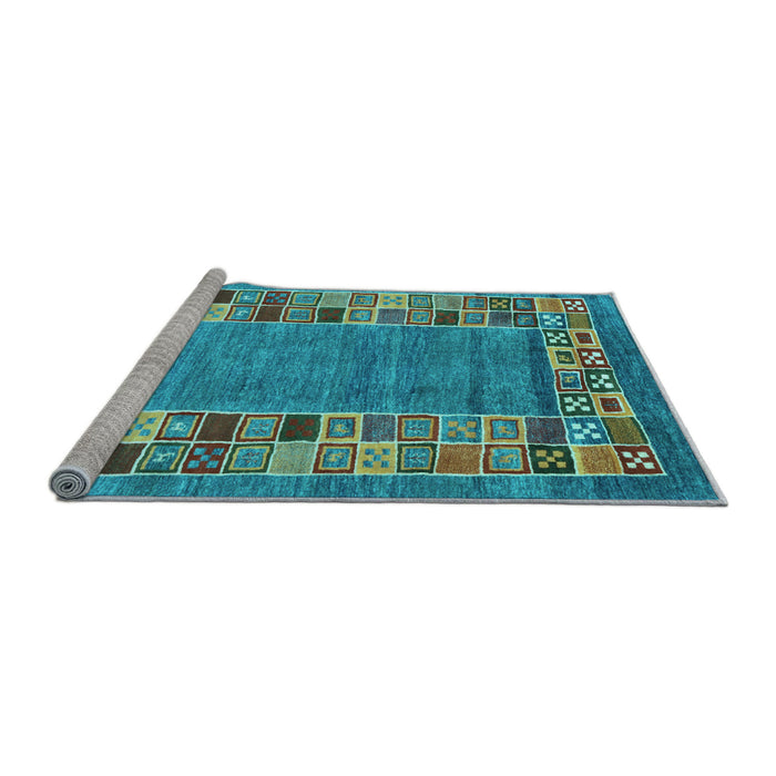 Sideview of Machine Washable Abstract Light Blue Contemporary Rug, wshcon2713lblu