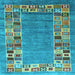 Square Machine Washable Abstract Light Blue Contemporary Rug, wshcon2713lblu