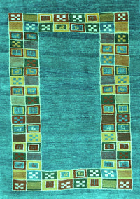 Abstract Turquoise Contemporary Rug, con2713turq